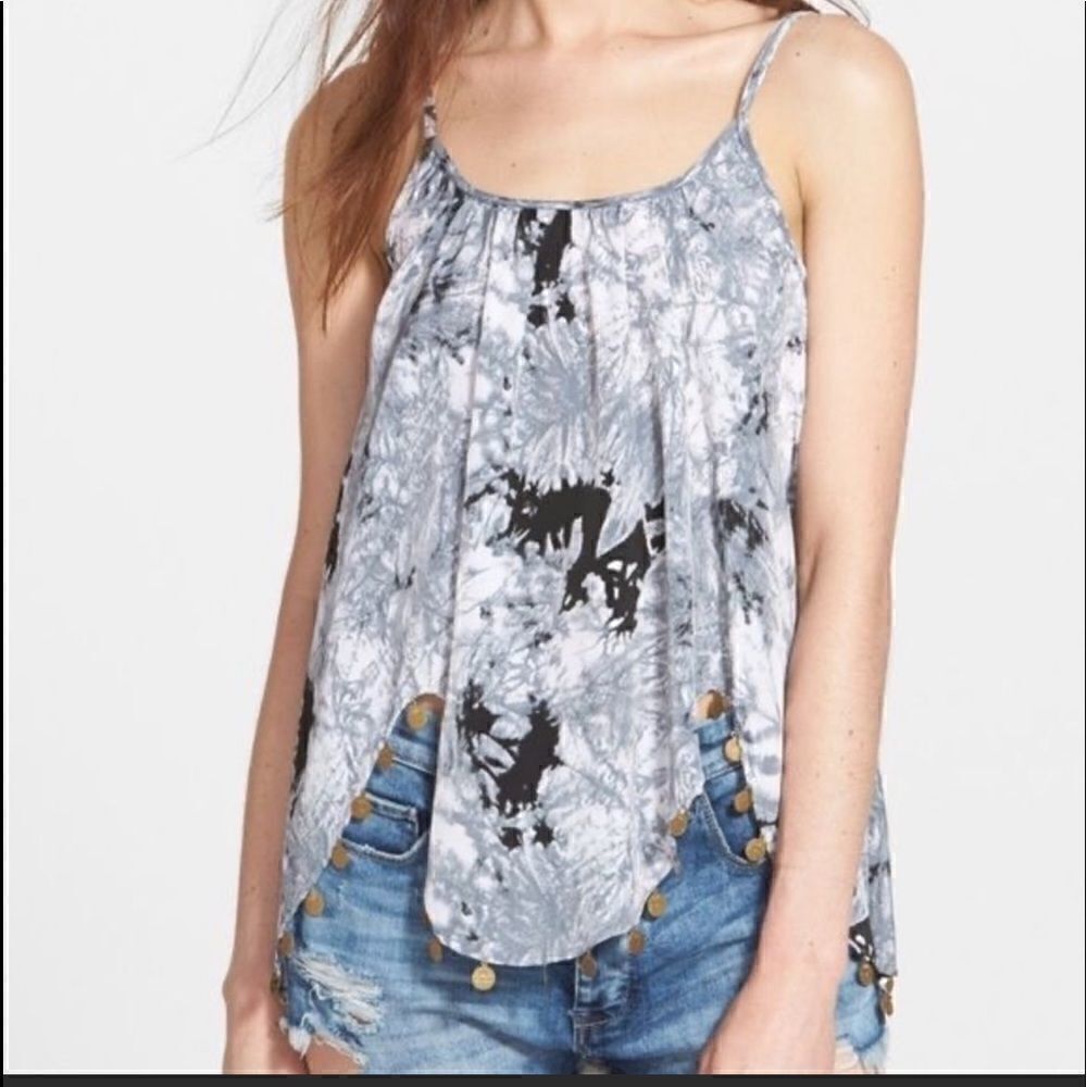 RAGA Tie Dye Spaghetti Straps Coins Top.Size XS